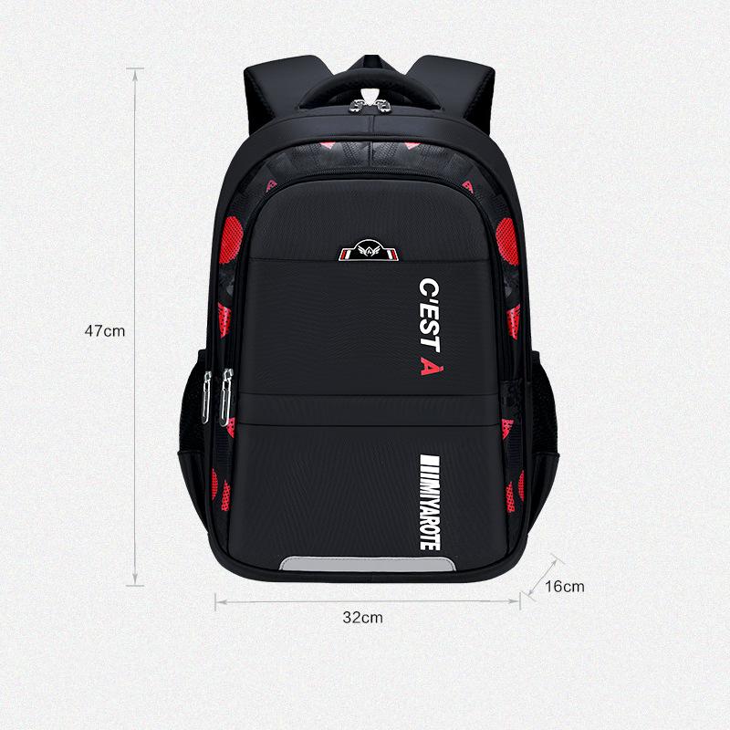 Ergonomic Oxford Backpack Large Capacity School Bag for Teen Boys Durable Bookbag Color Blocking Design