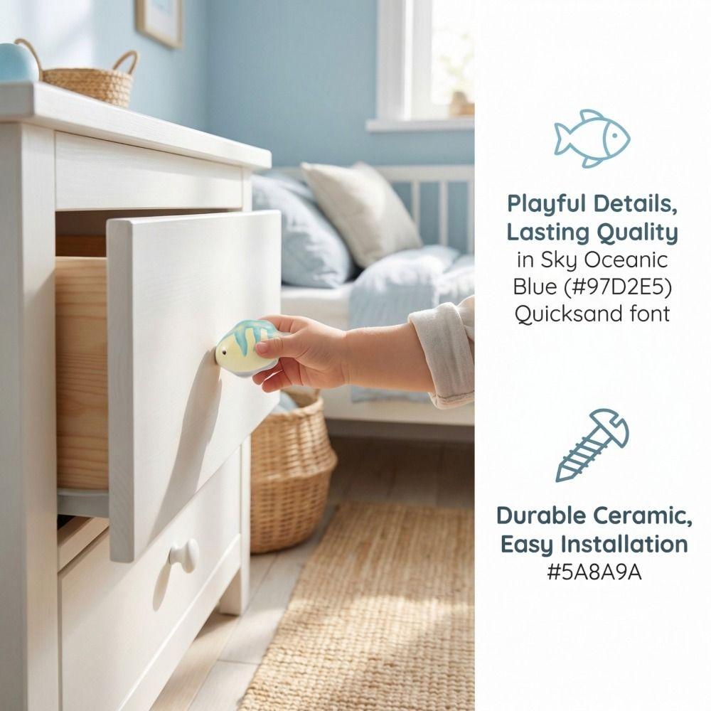 Tecknad Djur Skåphandtag Söt Design Keramisk Knopp Dörrhandtag Djurknopp Möbeldörr