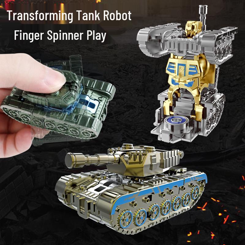 Children’s DIY Mecha Tank Transforming Finger Spinner Robot - Educational Decompression Toy
