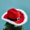 WTEMPO Christmas Red Party Hat with Windproof Rope Winter Christmas-themed Party Plush Brim Prop Hats Creative Indoor & Outdoor Activities Jazz Hats