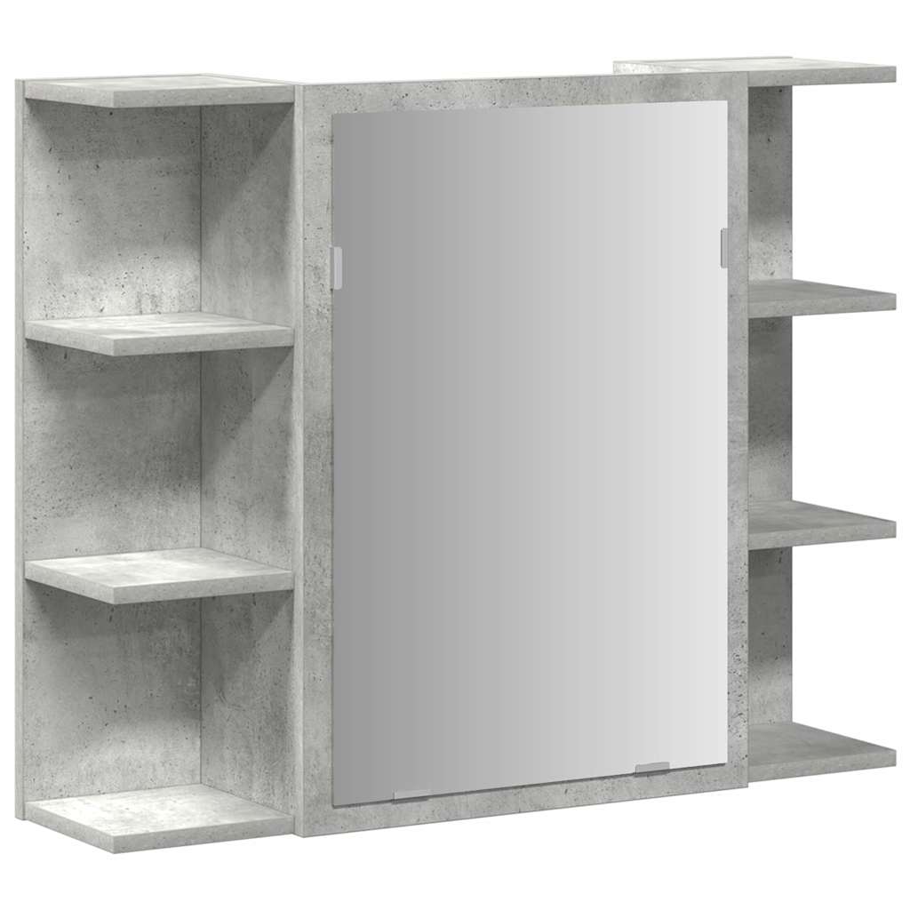 4 Piece Bathroom Furniture Set Concrete Grey Particleboard