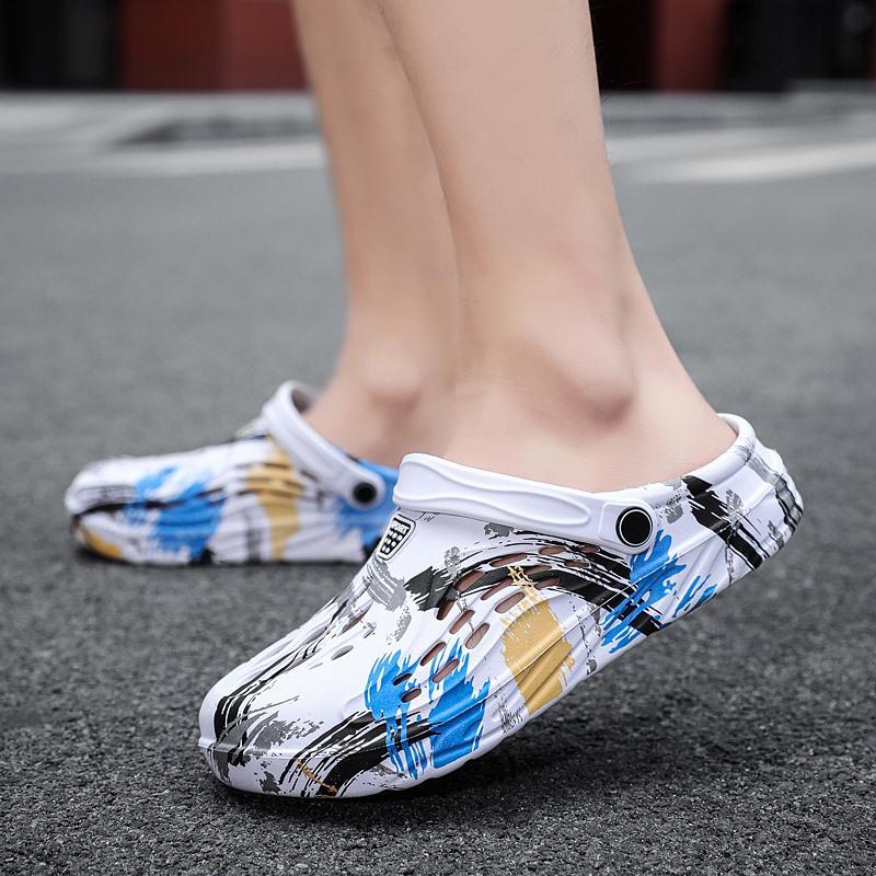 Fashion Summer Men Sandals Light EVA Men's Casual Shoes Hole Shoes Clogs Lovers Home Garden Outdoor Male Beach Flat Slippers Big Size 49