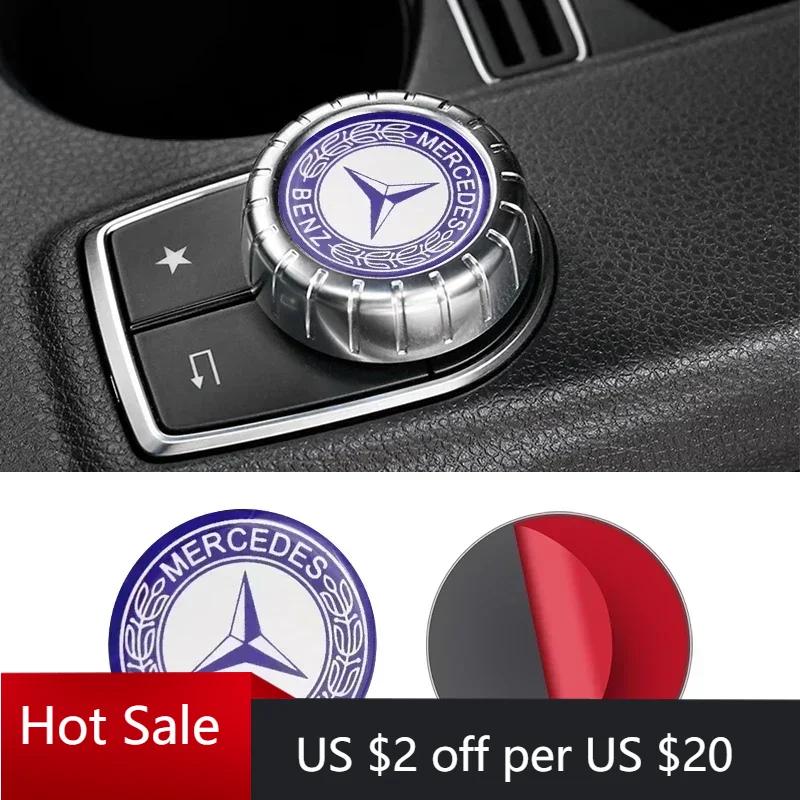 Hot W204 2025 Hot New 1pcs 29mm Car Small Media Control Sticker For Mercedes Benz A C E R M Class CLA GLA  AMG W204 W210 W124 W2