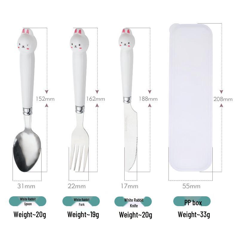 ZISIZ Cartoon Animal Ceramic Cutlery Set