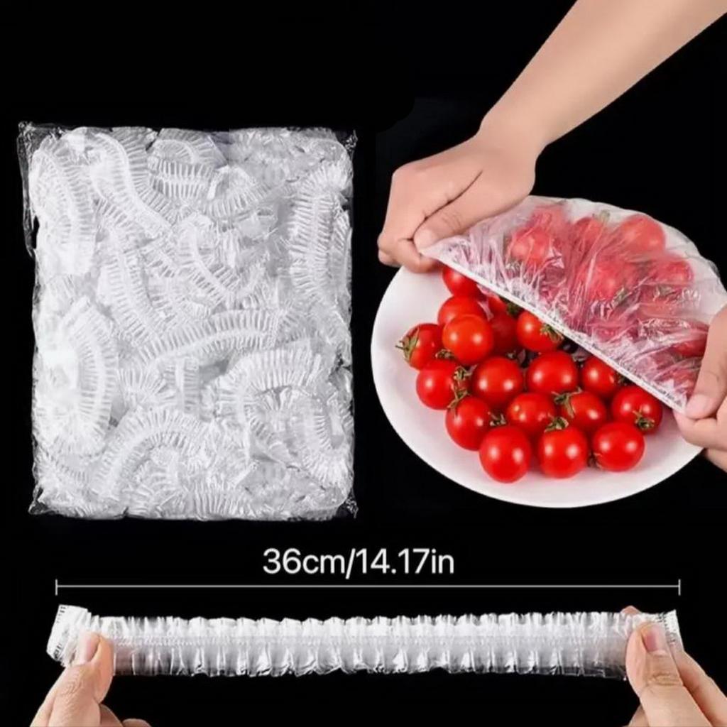 Food Grade Transparent Plastic Wrap Cover Disposable Fresh-Keeping Bowl Cover Household Special Cover for Food Storage