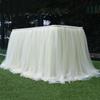 Tulle Table Skirt Elastic Mesh Tulle Tableware Tablecloth For Holiday Party Table Skirt Baby Shower Wedding Party Decor 100x75cm