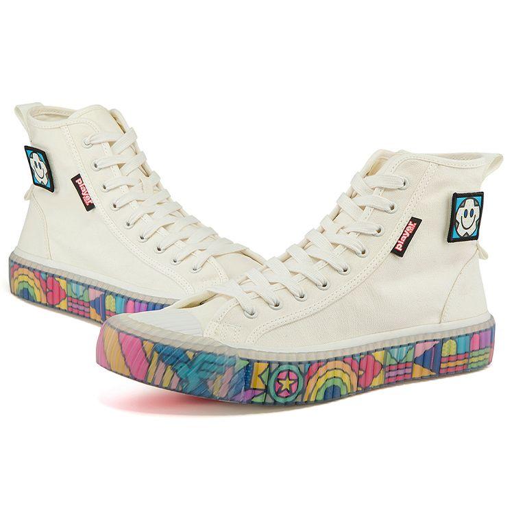 Craig & Karl X Kappa Trendy Slip-Resistant Durable High-Top Canvas Shoes Unisex sneakers Off-White Rainbow K0BX5VS17D-012A