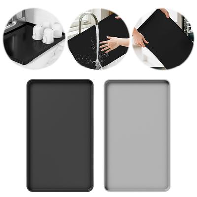 Solid Color Drying Mat Waterproof Thicken Dish Drying Pad Heat Resistant Silicone Tray Coaster for Espresso Machine Station