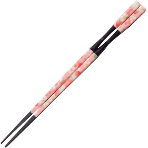 Fukui Craft Takushima Chopsticks, PBT Resin Coated, Made In Japan, Dishwasher Safe, Pestle-Shaped, Strawberry Rabbit Design, 19.0cm, Made In Japan