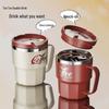 304 Stainless Steel Insulated Coffee Mug with Lid and Handle - Anti-Scald Design, Perfect Couple's Gift.