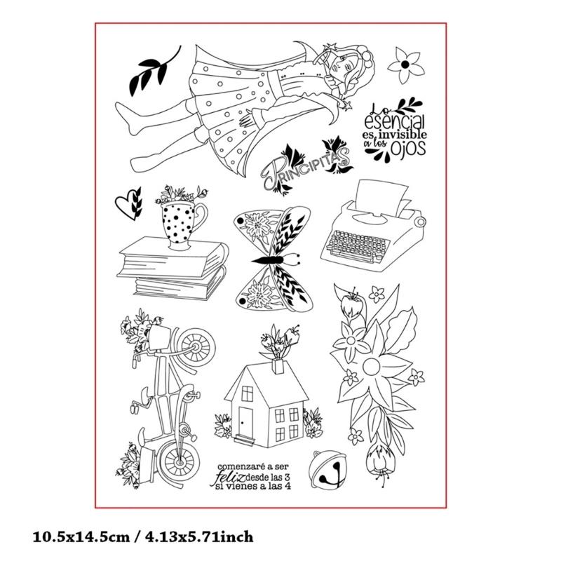 1Pc 3D Clear Stamp Silicone Stamp Cards Clear Stamp with Pattern Scrapbooking Journaling Card Making Decorations Stamp