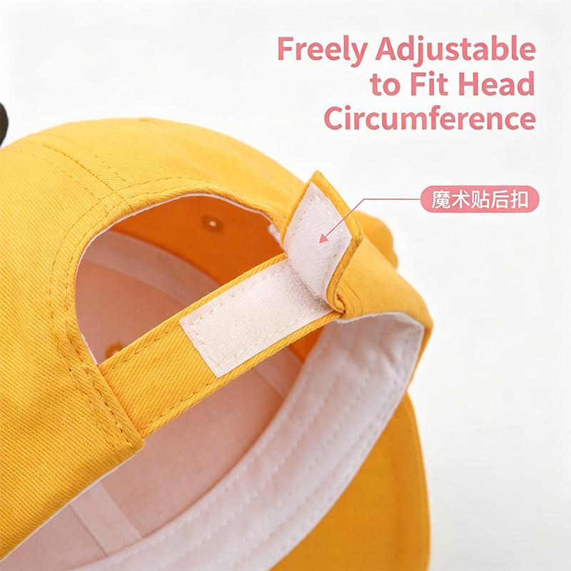 Cute Yellow Duck Baseball Cap, Adjustable Cartoon Sun Visor, Funny Animal Hat for Kids and Adults Outdoor