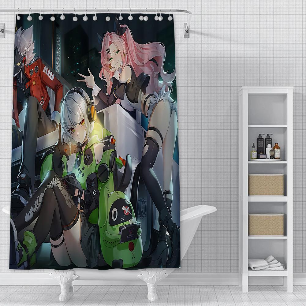 Zenless Zone Zero Shower Curtain Waterproof Polyester Fabric Paint Colorful Bath Curtains Home Bathroom Decor Curtain With Hook