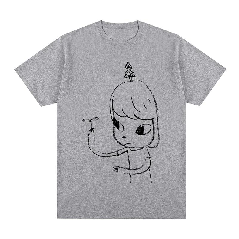 Yoshitomo Nara flower T-shirt Vintage Cotton Men T shirt New TEE TSHIRT Womens Tops