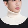 Men Knitted Fake Collar Scarf Ribbed Elastic False Collar Winter Warm Cycling Windproof Collar Ruffles Detachable Wrap Scarf