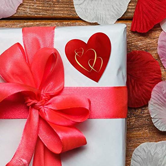 500Pcs Heart Sticker Self-adhesive Removable Happy Valentine's Day Gift Box Packaging Label Sticker Home Decor