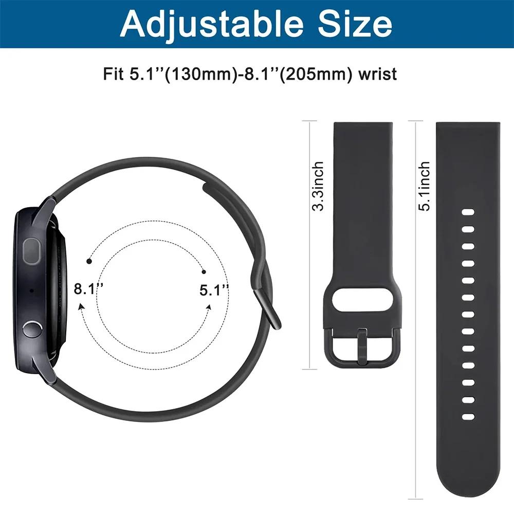 20mm 22mm Strap For Samsung galaxy watch 6/5/pro/3/4/6 Classic 43mm 47mm/Active 2 Silicone Sport bracelet huawei Gt 3-2-2e Band