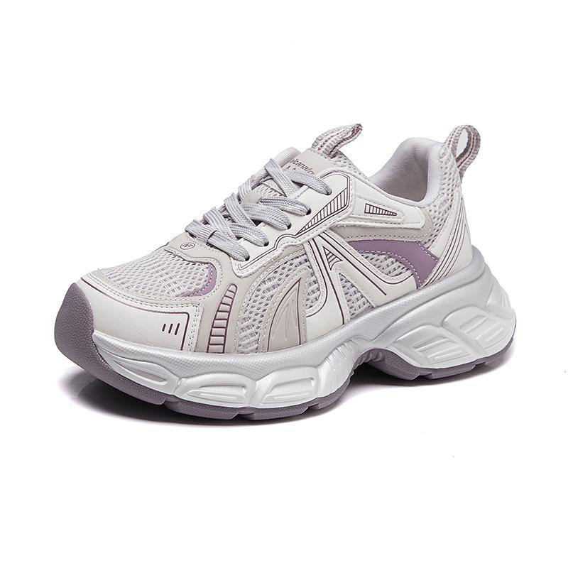 

Новые папины кроссовки для женщин Модные спортивные одинарные кроссовки на толстой подошве 40 серебряный/серый