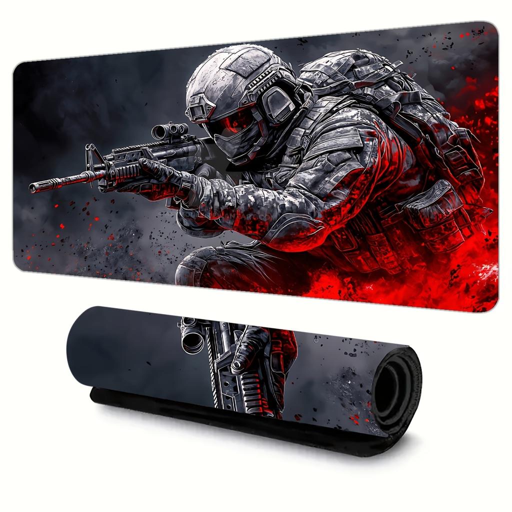 Soldier Warrior Mouse Pad Rubber NonSlip PC Computer ESports Game Desk Mat Large Keyboard Pad Durable Mat Office Gaming Mat