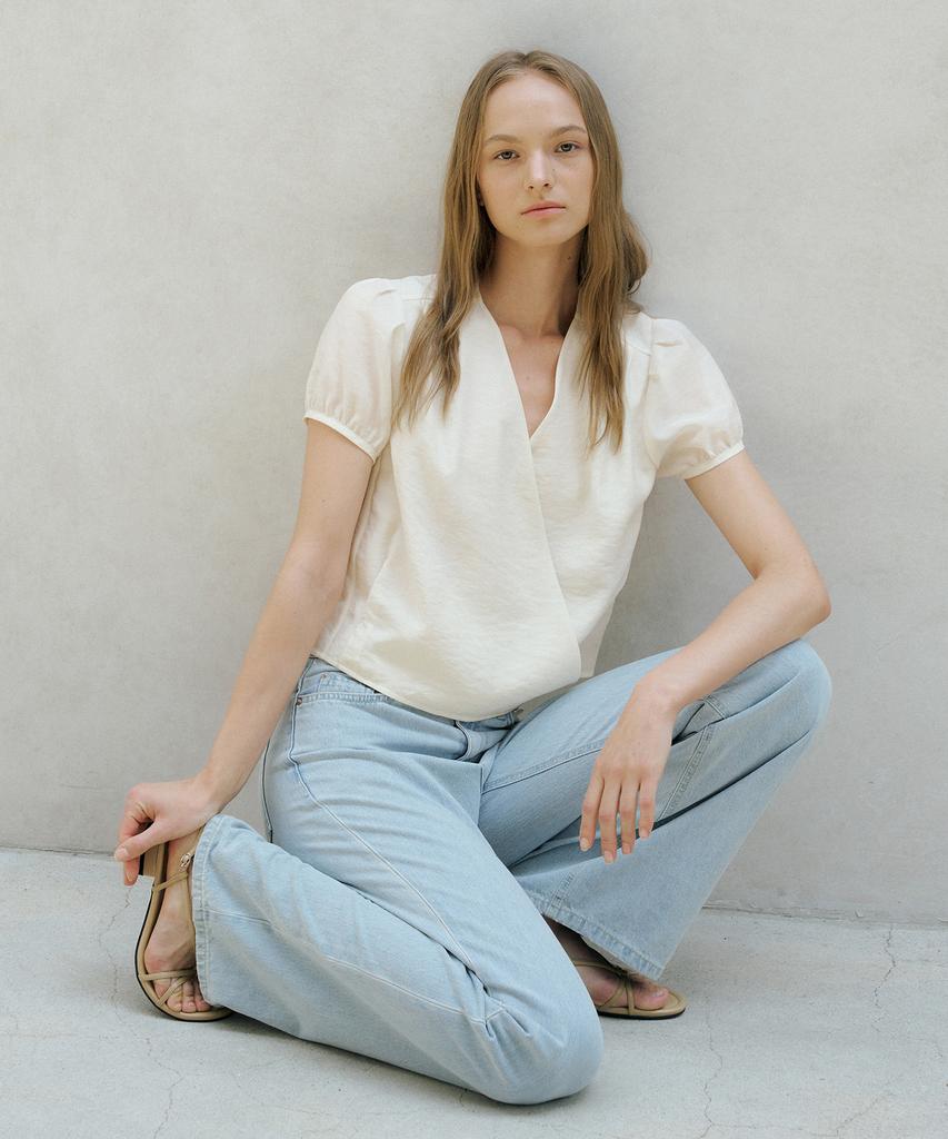 OCTETTE Lorin Sheer Tie Blouse_Cream