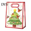 Transparent Plastic Goodie Bags Christmas Gift with Handles, Reusable Clear PP Treat for Present Wrapping Candy Apples Cookies, Holiday Party