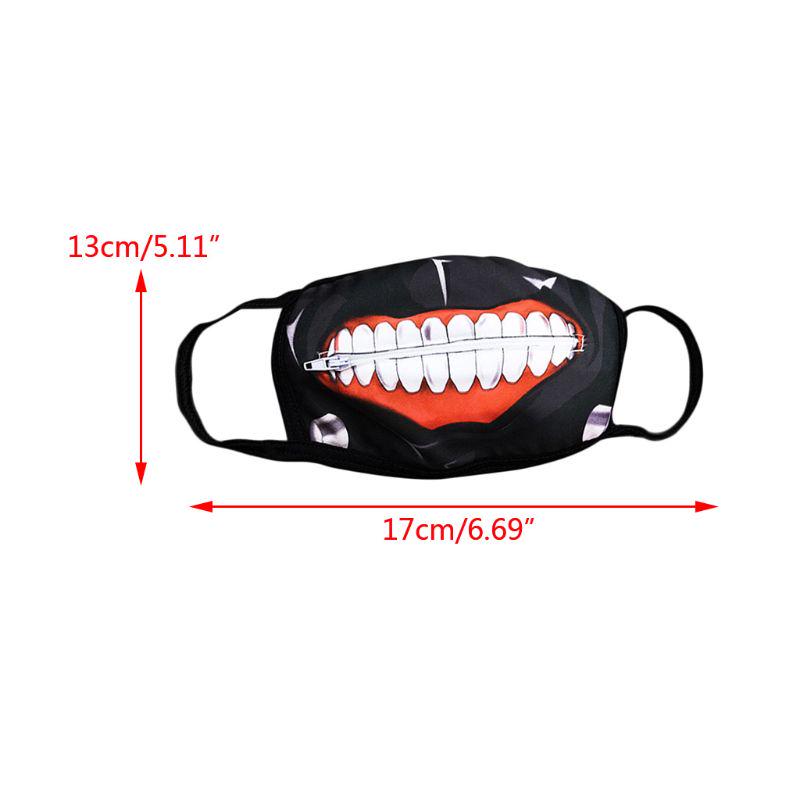 Unisex Anime Anti Dust Mouth Mask Cartoon Zipper Teeth Print Cosplay Respirator Buy At A Low Prices On Joom E Commerce Platform