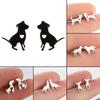 Cute Stainless Steel Heart Dog Earring for Women Cartoon Animal Ear Jewelry Girls Student Lovely Pup Earrings Gifts Accessories