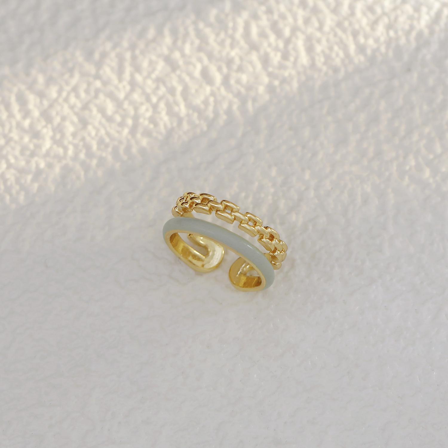 

Французское ретро двухслойное глазурное кольцо: Шикарный, нишевый дизайн для одежды на все случаи жизни