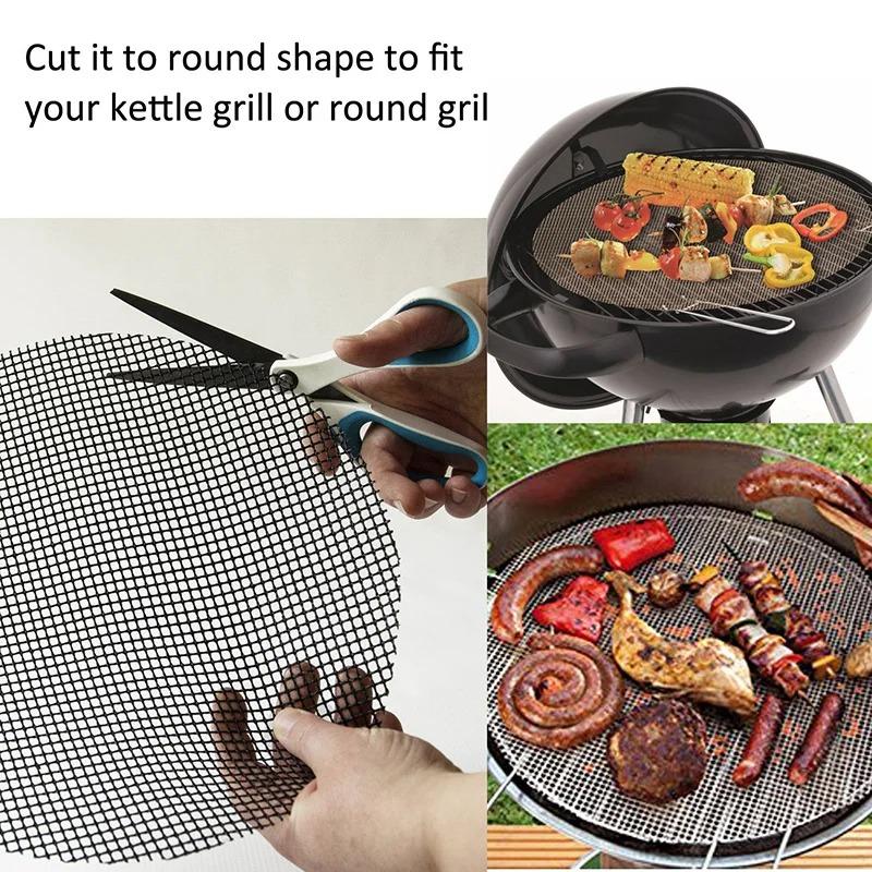 1/3/5PCS Non-Stick BBQ Grill Mat Reusable Easy To Clean Mesh Pad for Electric Gas and Charcoal Grills Outdoor Cooking