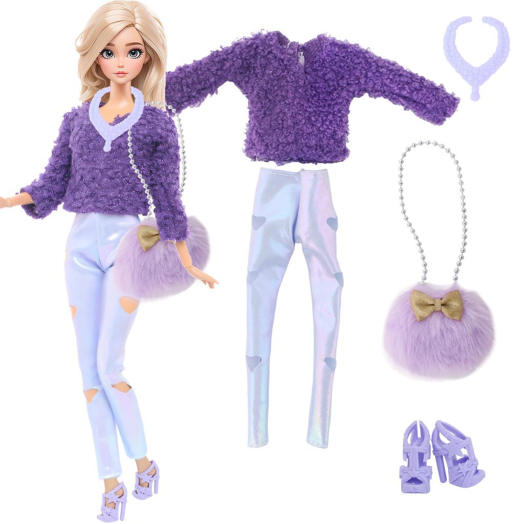 11.5'' Girl Doll Clothes Fashion Doll Dress Mini Skirt Sport Outfit Tops Pants Shoes Racket Cap High Heels Boots Toy Accessories Gift