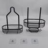 Durable Hooks Hanging Shower Basket Anti-Swing No Drilling Soap Holder Extra Wide Space Detachable Storage Rack Bathroom