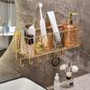 Bathroom, Toilet, Shelf, No Punching, Toilet Wall Storage, Cosmetics, Skin Care Products, Bath Ball, Wrought Iron Hanger.