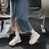 Leather women's spring new sports and leisure shoes retro thick baseplate shoes versatile and lightweight Forrest Gump shoes