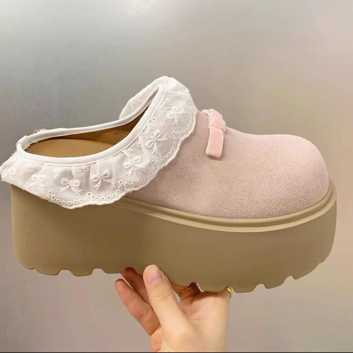 

Корейская дорама героиня темперамент кружево бант сумка голова тащить девушка летняя одежда новый один педаль удобный 35 розовый