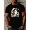 European Sizes Raccoon Print T Shirt, Tees for Men, Casual Short Sleeve T-shirt for Summer