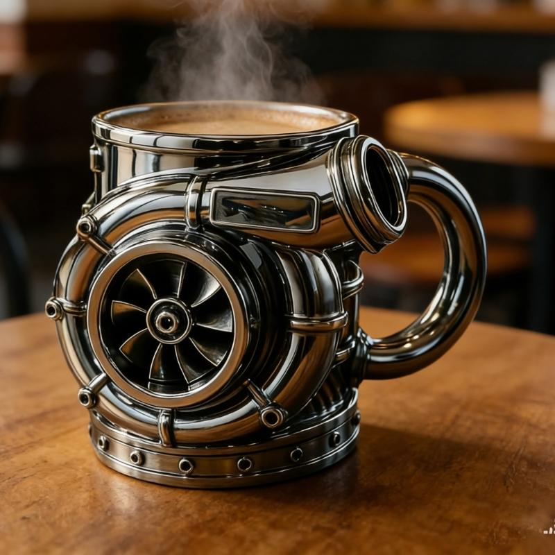 3D Turbocharger Design Stainless Steel Coffee Cup Mechanical Engine Drinkware Mug for Automotive Fan and Gift Giving