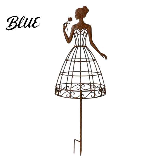 Artistic Garden Sculpture for Outdoors Vintage Lady Trellis Stake Rustic Metal Silhouette Plant Support Climbing Botanical Decor Outdoor Spaces Vines