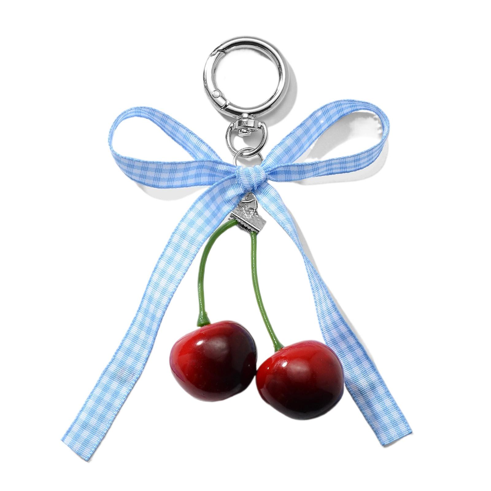 

Вишневый брелок, шарм для сумки, подвесное украшение, кулон с милым дизайном бантика для стильных женщин и подростков T2