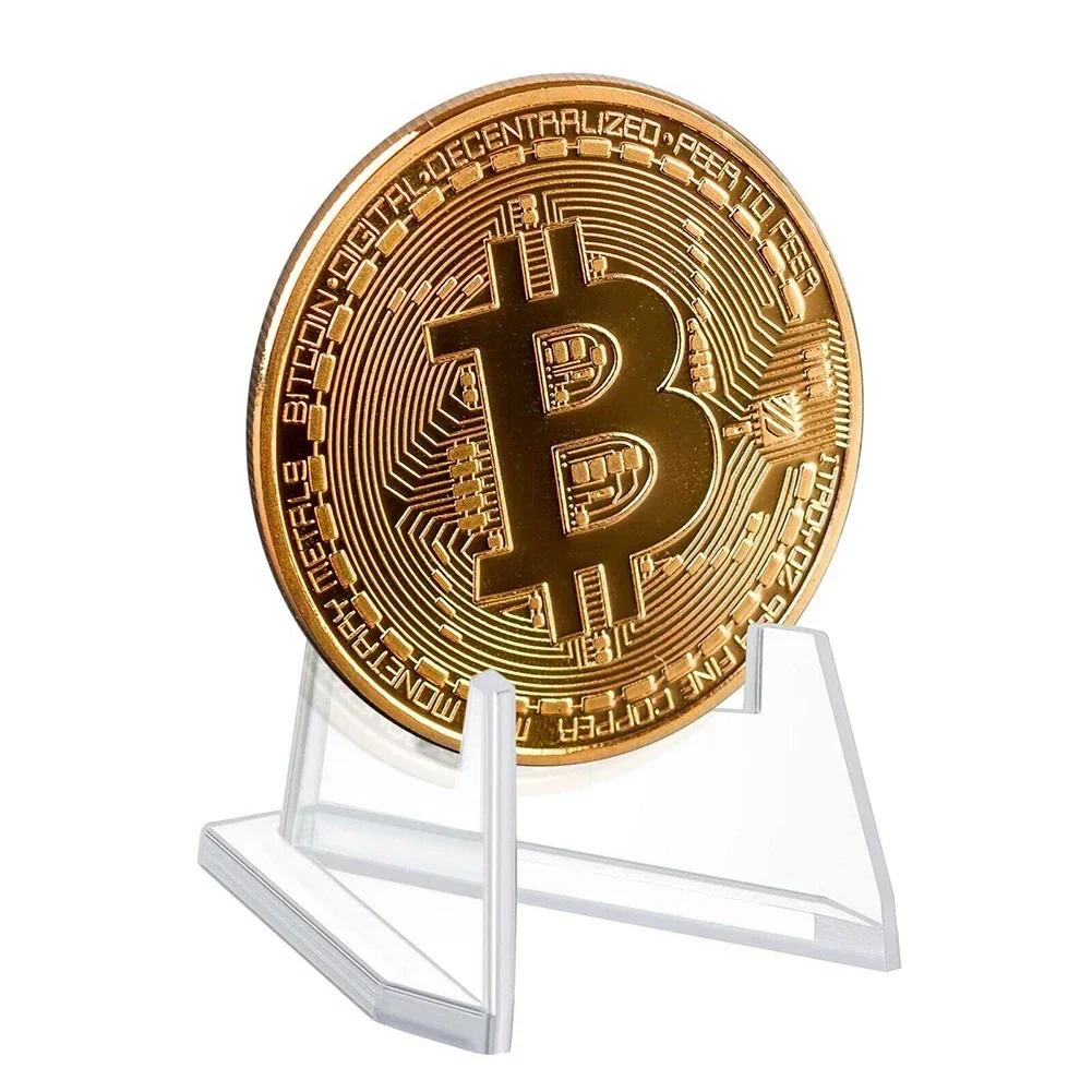 10pcs Acrylic Coin Display Stand Holder Card Easel Clear Commemorative Challenge Coin Capsule Holder Support