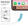 12Pcs Cable Protector Solid Color Flexible Silicone Spiral Design Wearproof Wire Protector for Charging Line