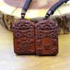 Natural Jujube Wood Tiger Head Crape Myrtle Pendant - Handmade Amulet
