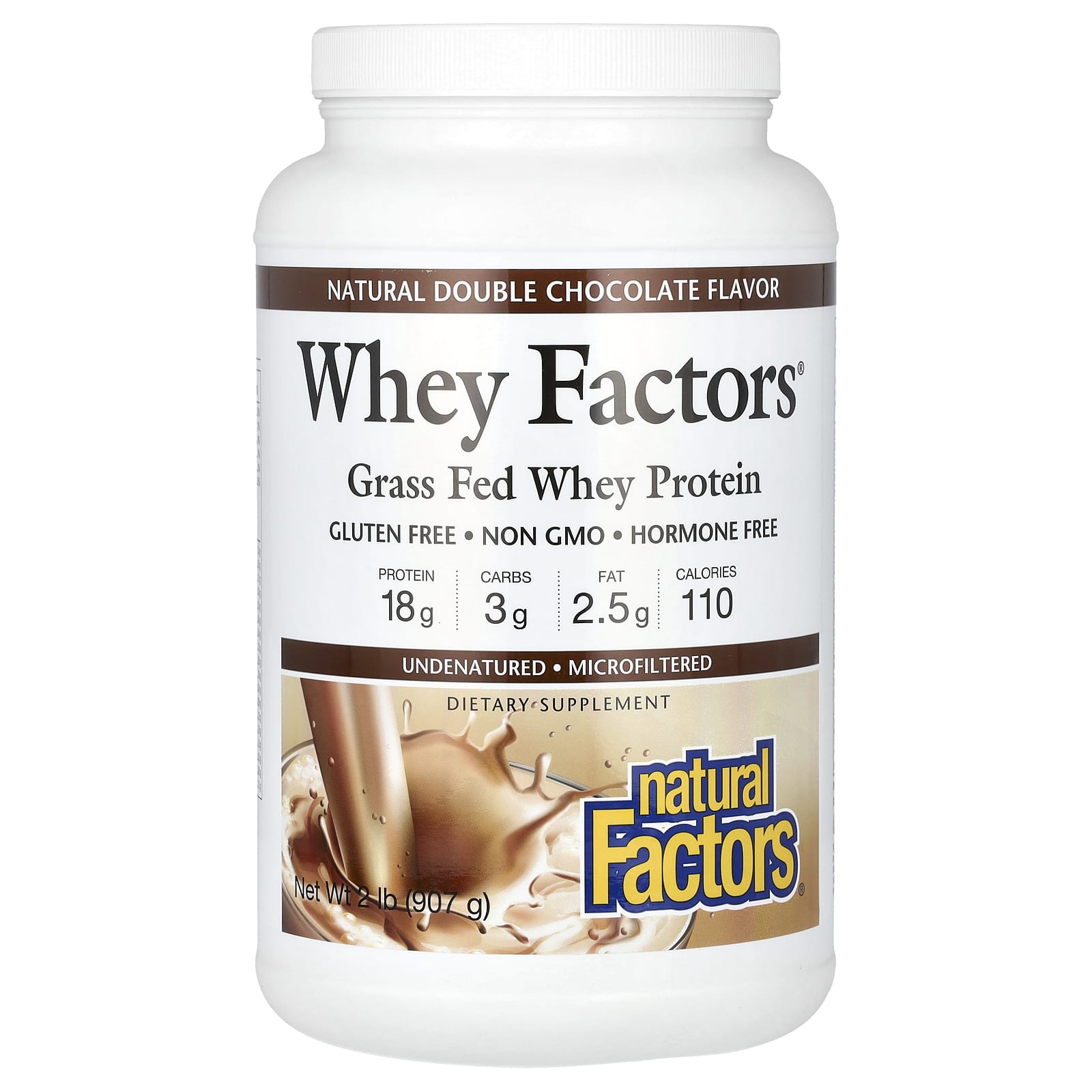 

Whey Factors, Grass-Fed Whey Protein, Natural Double Chocolate, 907G (2Lbs)