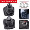 Manetă Schimbător Viteze Manual 5/6 Viteze Negru Husă Piele Ecologică pentru Skoda Octavia MK2 A5 2004-2012