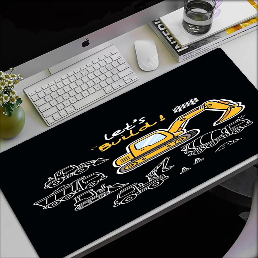 excavator Theme Mouse Pad, Non Slip Rubber Base, Multifunctional Office & Home Decor, Perfect for Workspace Personalization.