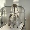 Luxury Real Mink Fur Puffy Shoulder Tote Bag High End Fashionable Soft Women Handbag