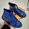 Mode Herrenmode lässige kurze Stiefeletten Frühling und Herbst Nieten Luxus High-Top-Schuhe Zapatos Hombre A7