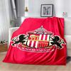 Sunderland AFC Full Twin Lion Crest Print Soft Flannel Throw Blanket Bright Red Warm Sofa Bed Cover For Football Fans