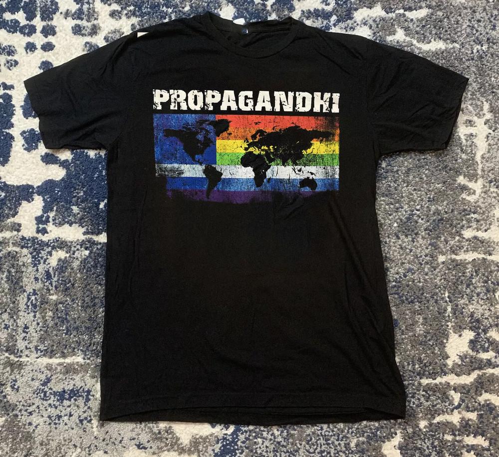 Propagandhi Band Flag Black Cotton T SHIRT  Unisex T-Shirt S
