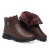 Fashion 2024 Fashion Winter Boots Women Leather Ankle Warm Boots Mom Autumn Plush Wedge Shoes Woman Shoes Anti-slip Middle-aged Elderly