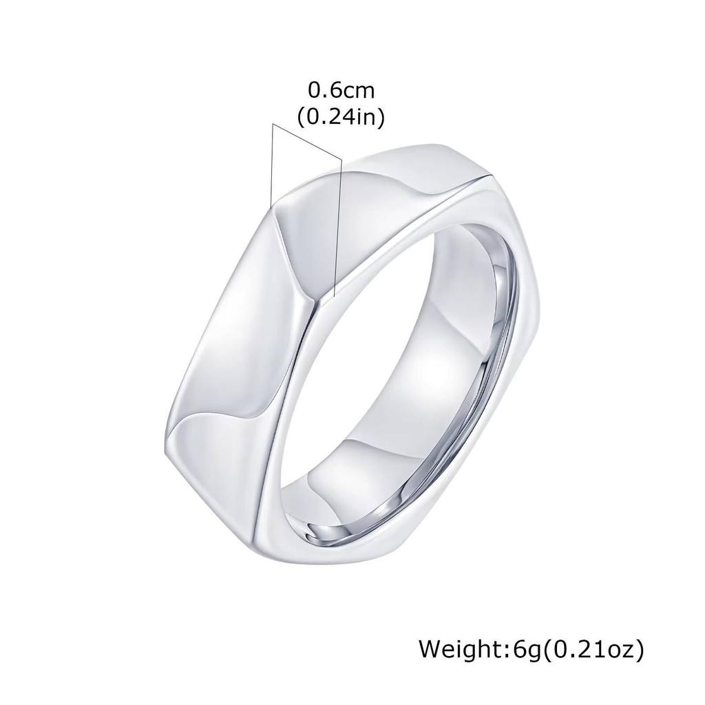 Vnox Pentagonal Stainless Steel Ring for Men Boys, 6mm Wide Geometric Ring, Black Gold CopperColor Options, Trendy Jewelry Gift